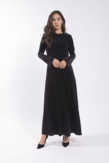 VELVET RUCHED DRESS