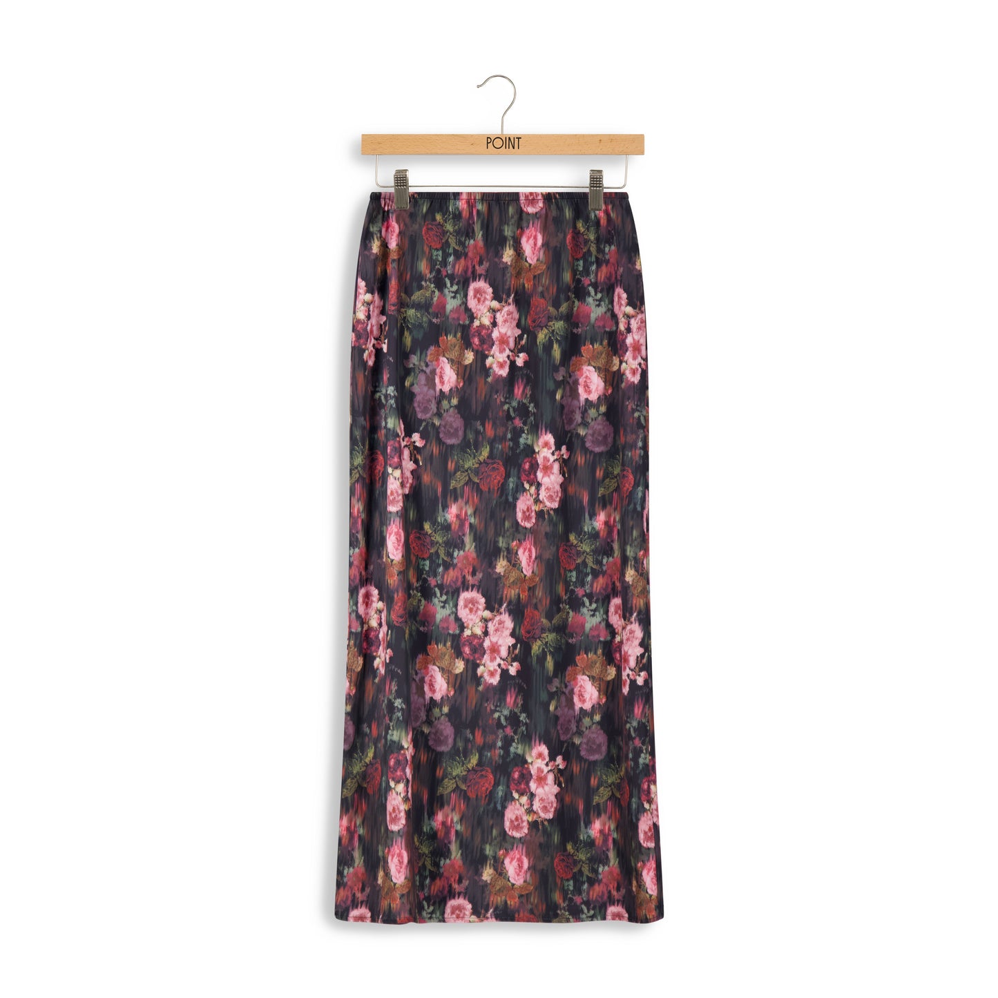 POINT SATIN A-LINE SLIP SKIRT