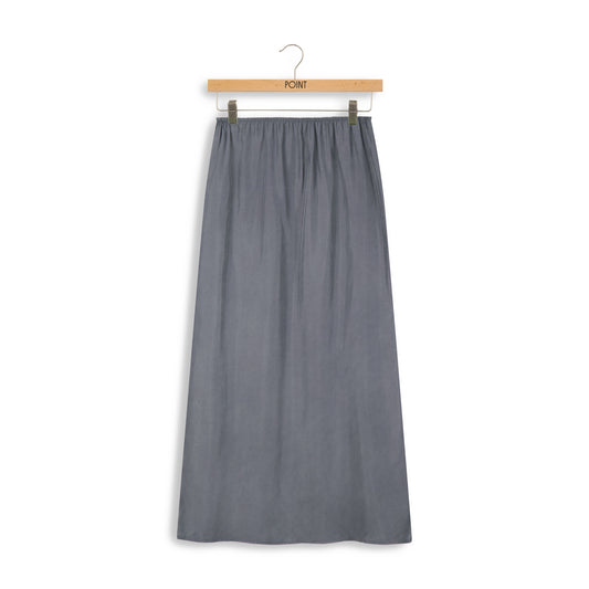 POINT SUEDE A-LINE SLIP SKIRT