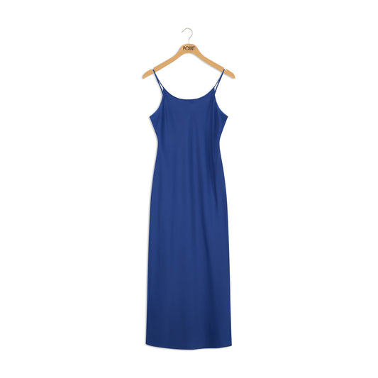 POINT SATIN STRAIGHT SLIP DRESS