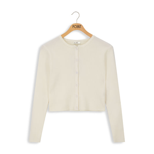 POINT RIBBED CLASSIC CARDI