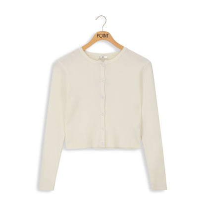 POINT KNIT CROPPED CARDIGAN