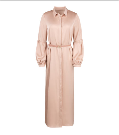 SILKY BALLON SLEEVE DRESS