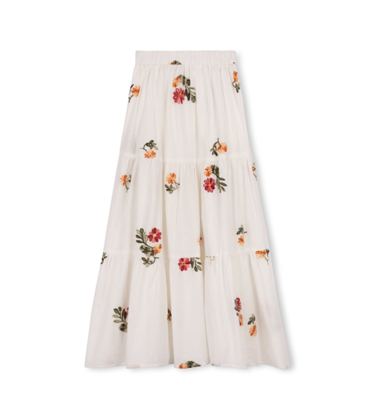 SCATTERED FLORAL TIERED SKIRT