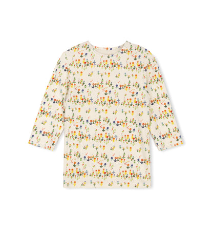 MULTICOLORED RIBBED FLORAL TEE