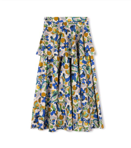 GEOMETRIC FLORAL SKIRT