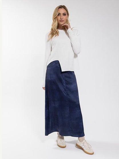 SILKY DENIM SKIRT