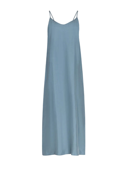 POINT BRUSHED A-LINE SLIP DRESS