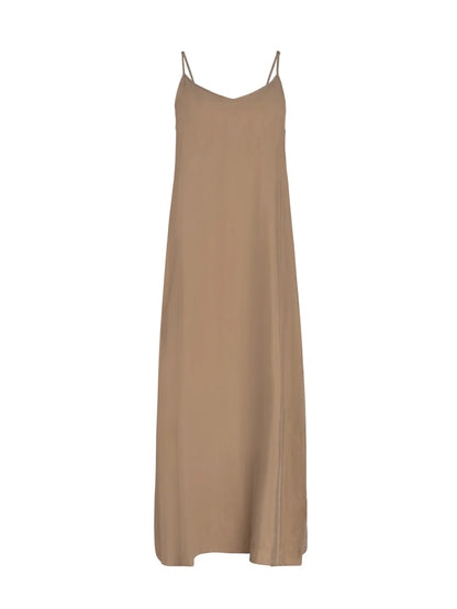 POINT BRUSHED A-LINE SLIP DRESS