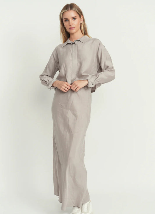 POINT BRUSHED STRAIGHT DRESS