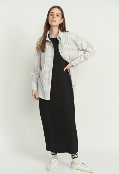 POINT CREWNECK STRAIGHT DRESS