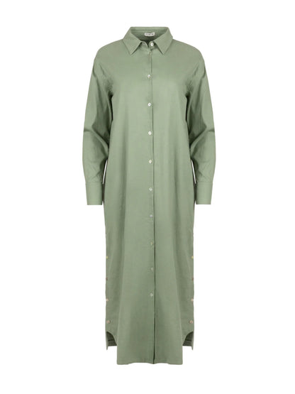 POINT LINEN SHIRT DRESS