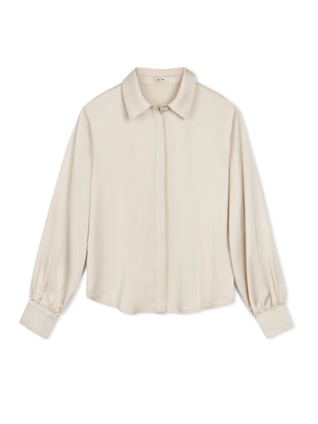POINT SOLID SATIN BLOUSE