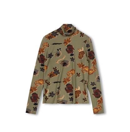 COTTON PRINTED TURTLENECK