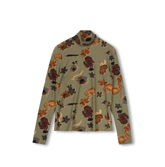COTTON PRINTED TURTLENECK
