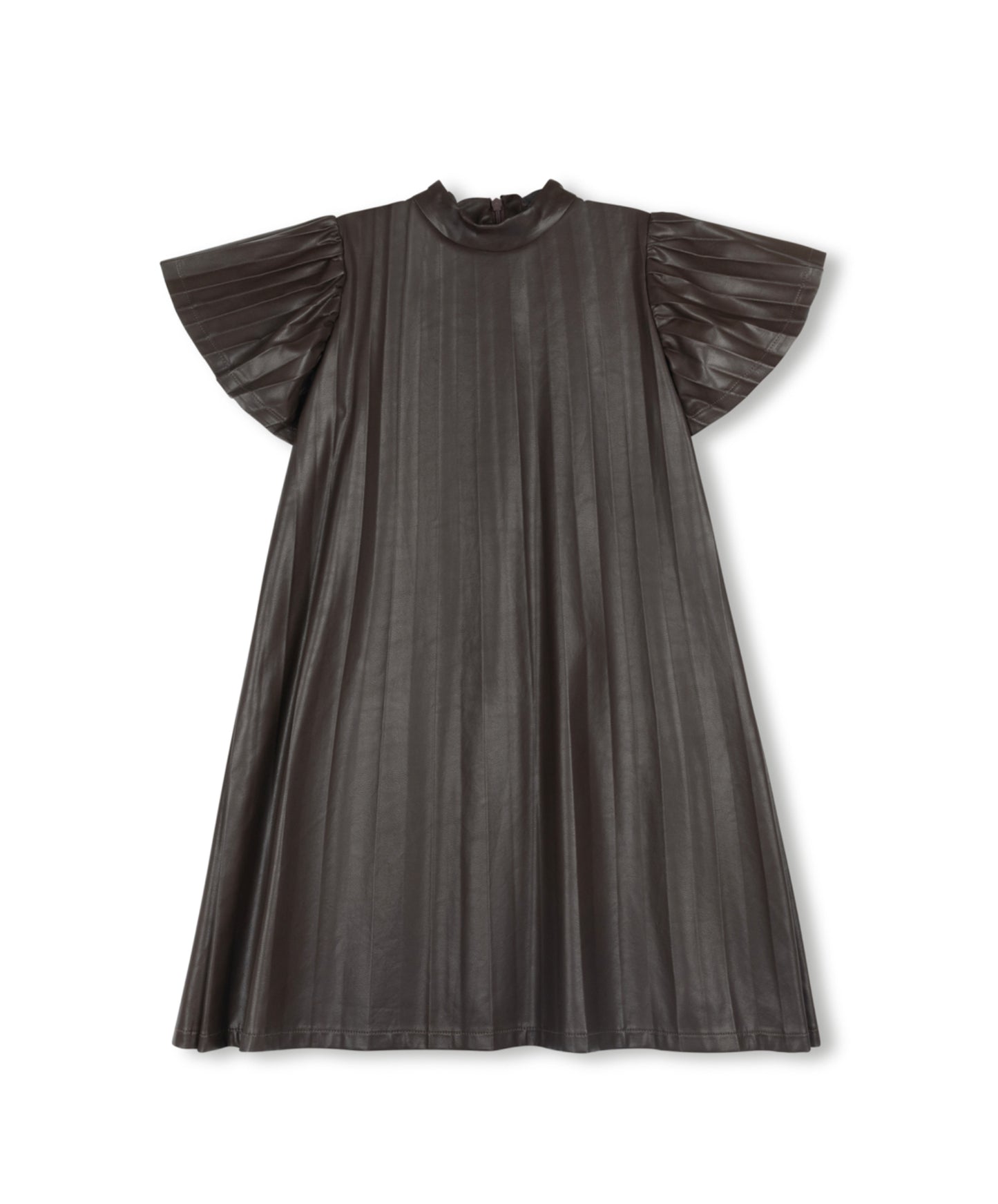 PLEATED LEATHER DRESS