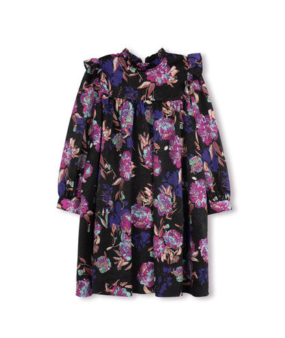 PAINTED FLORAL BABYDOLL DRESS