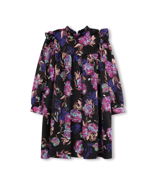 PAINTED FLORAL BABYDOLL DRESS