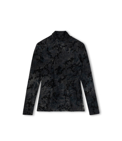 FLORAL SPANDEX TURTLENECK