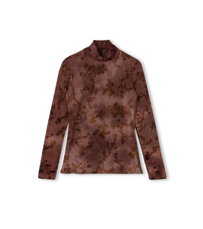 FLORAL SPANDEX TURTLENECK
