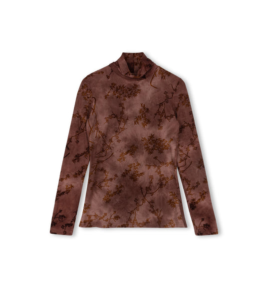 FLORAL SPANDEX TURTLENECK