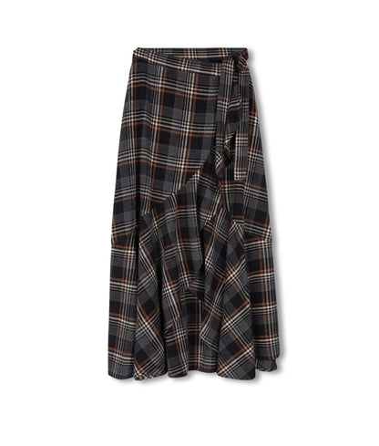 PLAID WRAP SKIRT