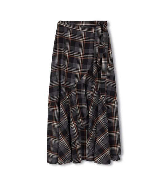 PLAID WRAP SKIRT