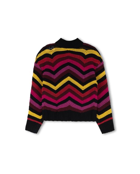 CHEVRON KNIT COLORFUL SWEATER