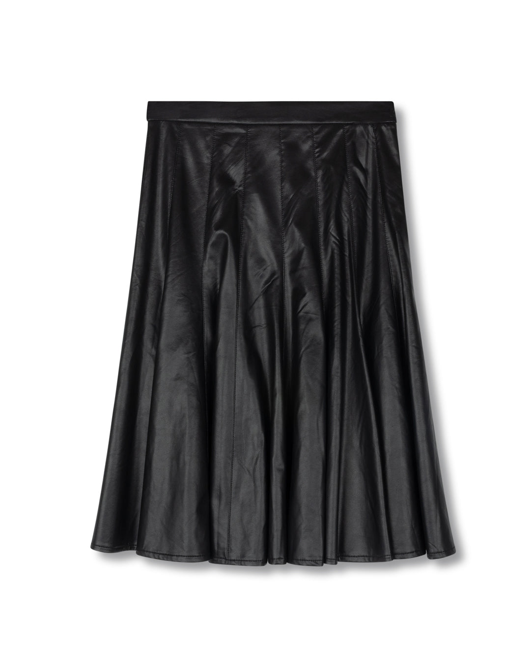 LEATHER PANELED  SKIRT