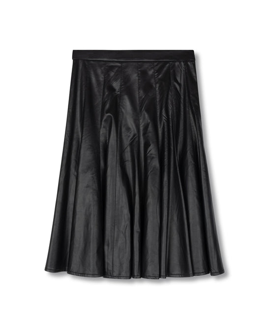 LEATHER PANELED  SKIRT