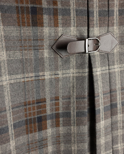 KATIE WOOL PLAID BUCKLE  SKIRT