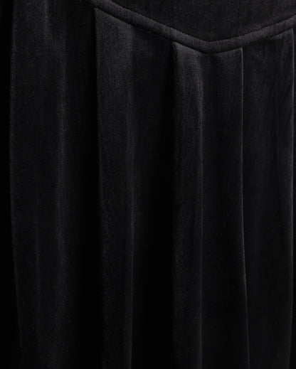 VELOUR V WAIST PLEAT SKIRT