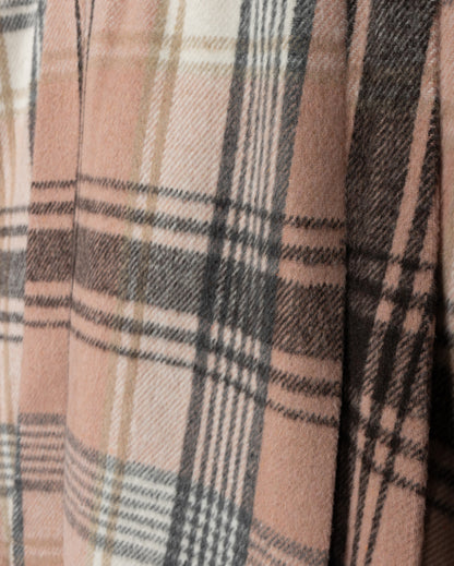 GILT WOOL SIDE PLEATED PLAID SKIRT