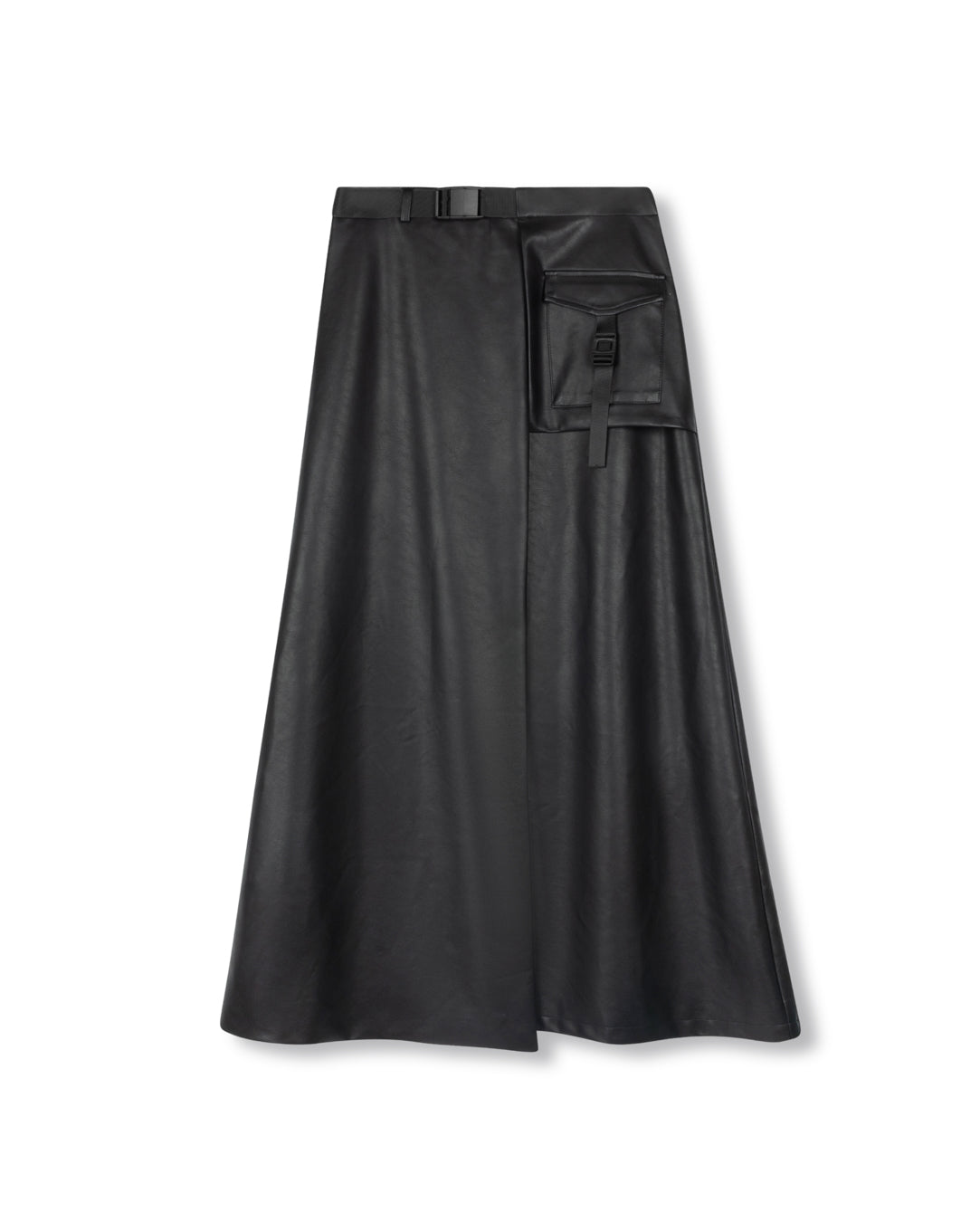 BUCKLE LEATHER SKIRT