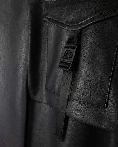 BUCKLE LEATHER SKIRT