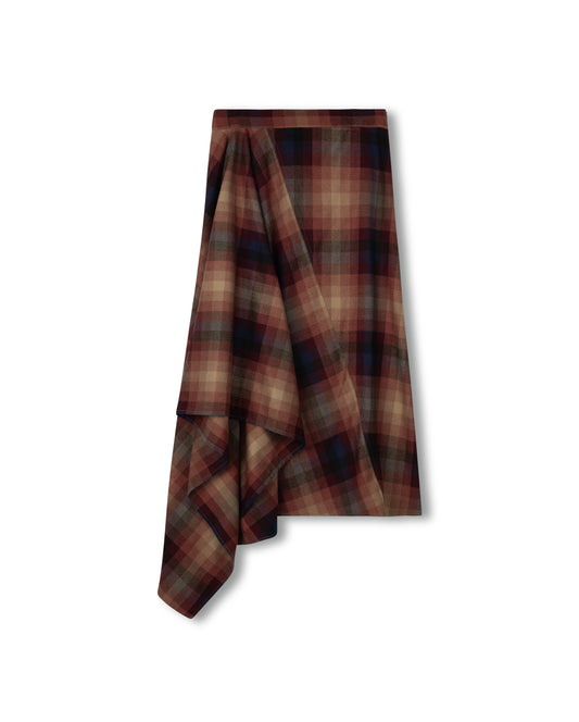 PLAID SIDE RUFFLE SKIRT