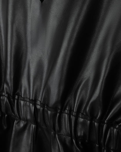 V-NECK LEATHER JUMPER
