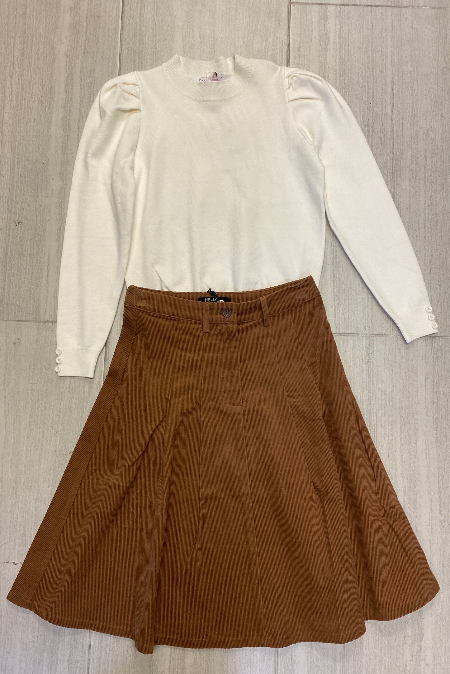 CORDUROY PLEAT SKIRT