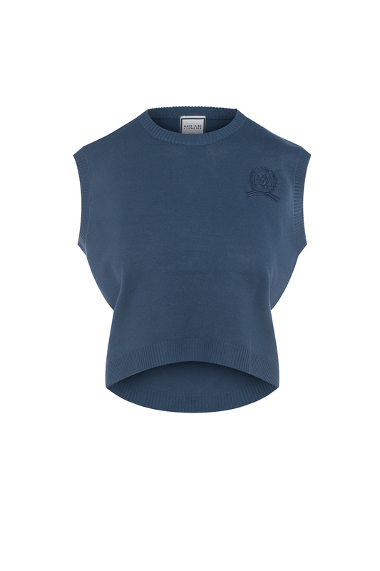 EMBROIDERY KNIT HI LOW VEST