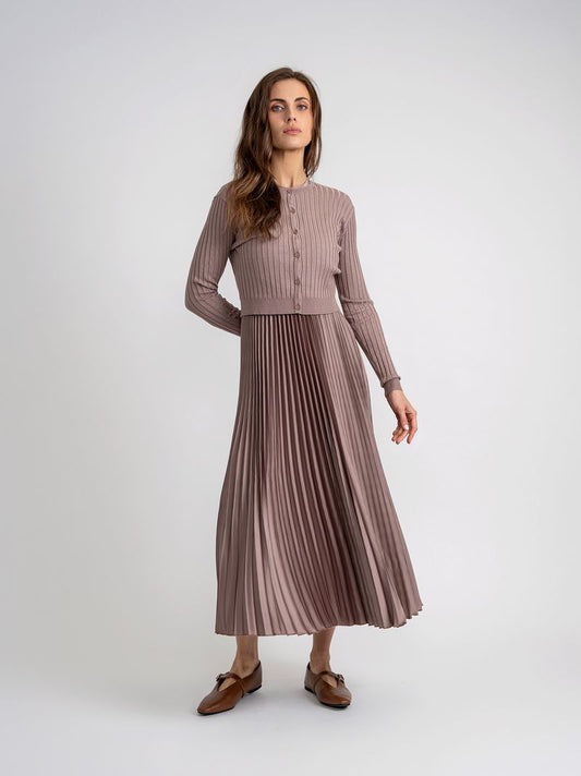 SATIN MAXI PLEATED JUMPER