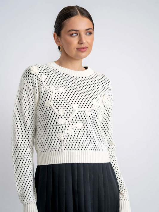 CROCHET EMBROIDERED SWEATER
