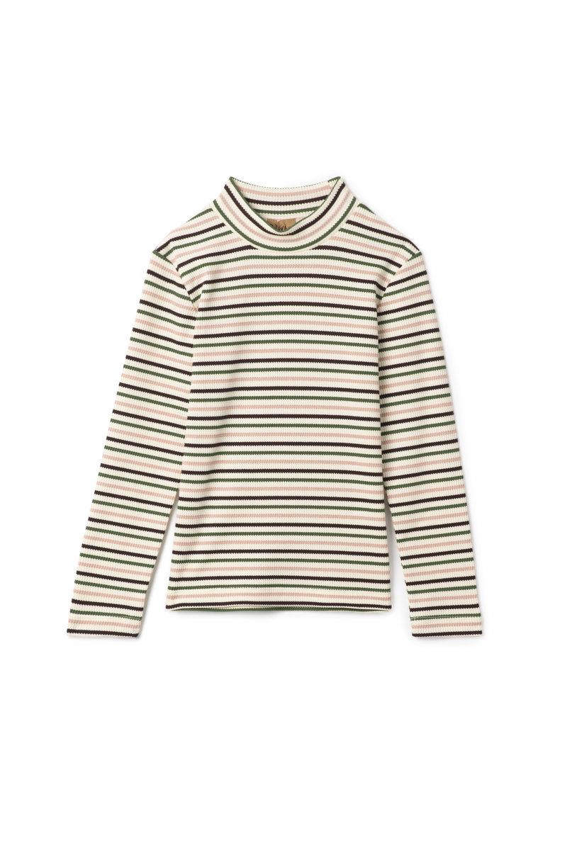 WAFFLE STRIPED MOCKNECK