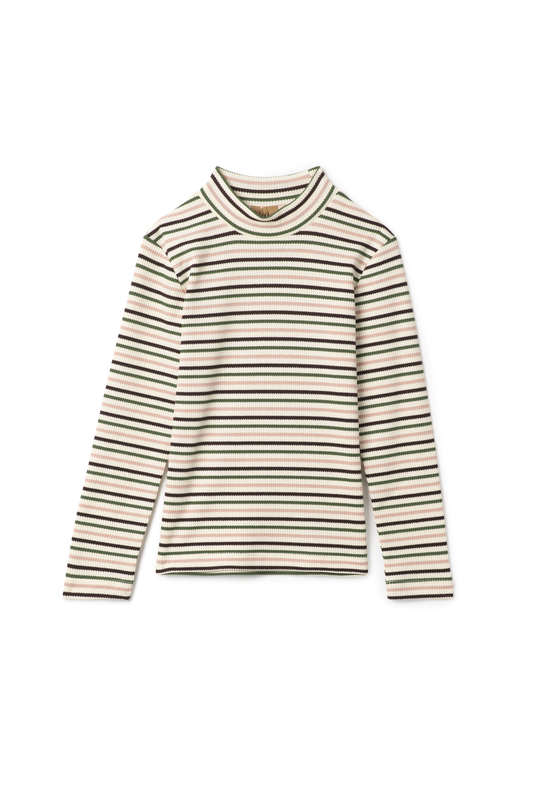 WAFFLE STRIPED MOCKNECK