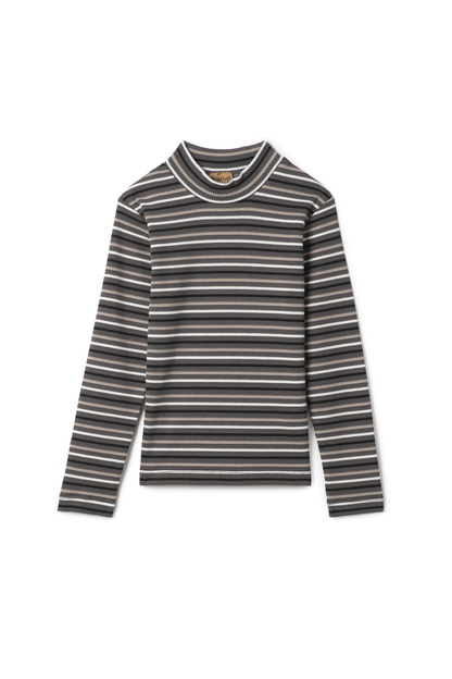 WAFFLE STRIPED MOCKNECK