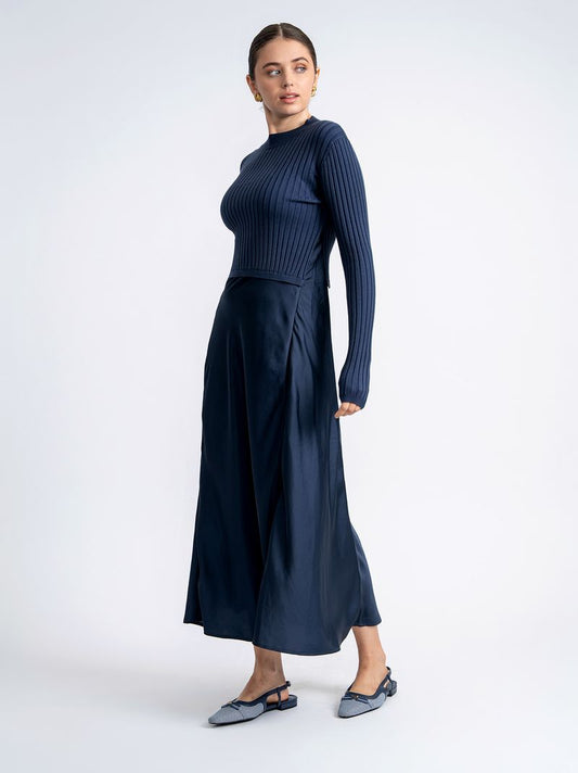 MOCK NECK SWEATER DRESS