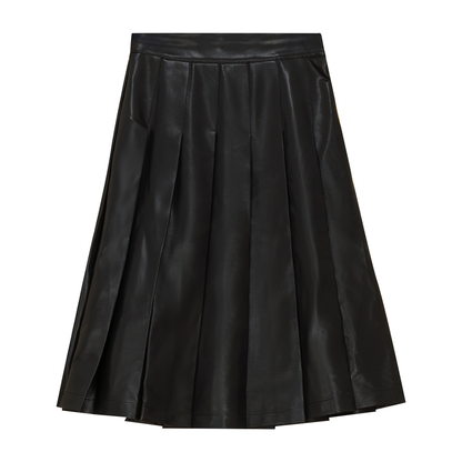 LEATHER PLEATED SKIRT