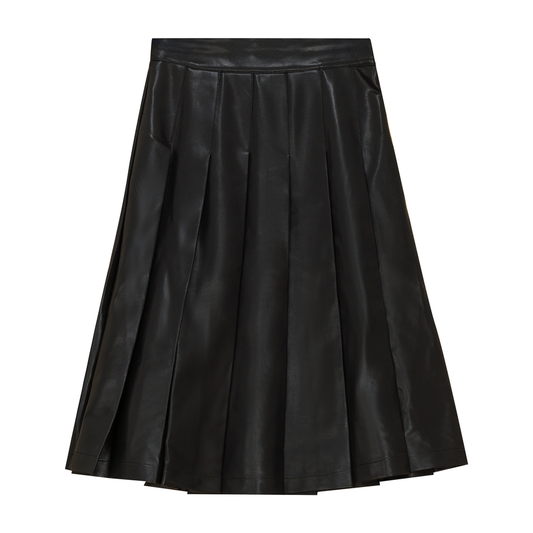 LEATHER PLEATED SKIRT