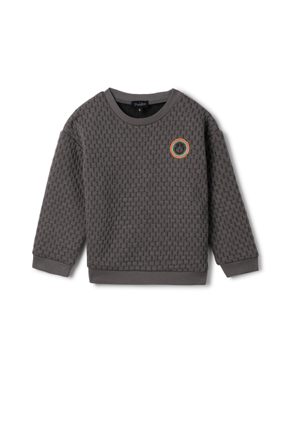 QUILTED SMILE SWEATSHIRT
