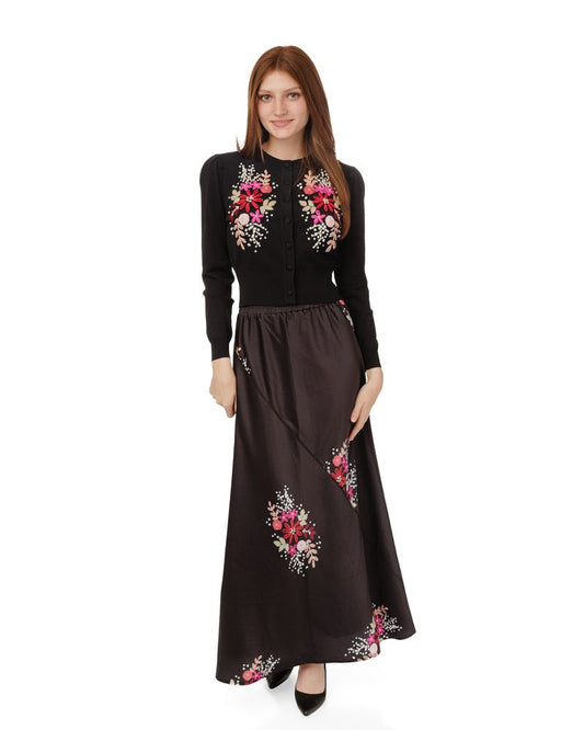 PINK EMBROIDERED FLORAL CARDIGAN