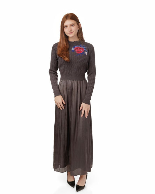 KNIT OVERLAY DRESS